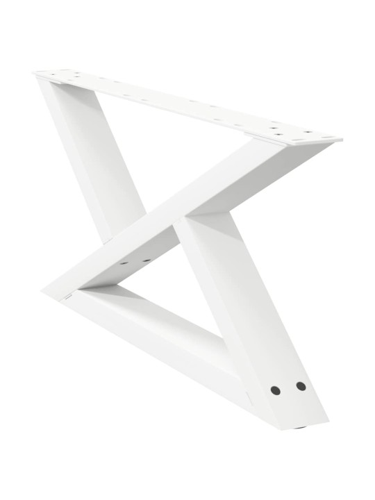 Sohvapöydän jalat 2 kpl valkoinen 70x(30-31,3) cm teräs