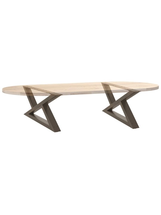 Sohvapöydän jalat 2 kpl luonnonvärinen teräs 70x(30-31,3) cm teräs