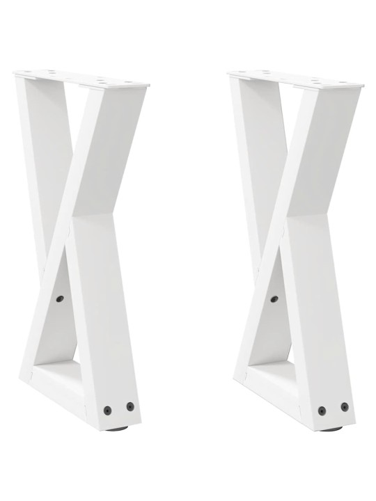 Sohvapöydän jalat 2 kpl valkoinen 28x(42-43,3) cm teräs