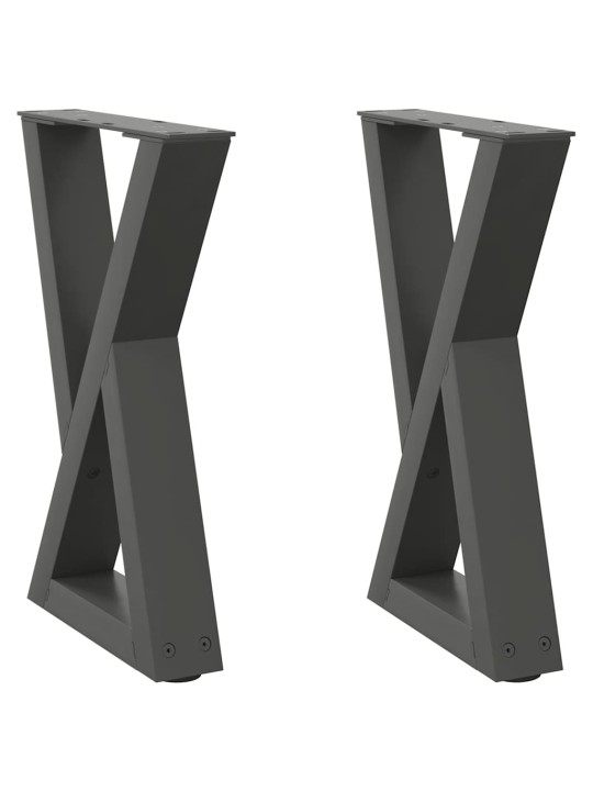 Sohvapöydän jalat 2 kpl antrasiitti 28x(42-43,3) cm teräs