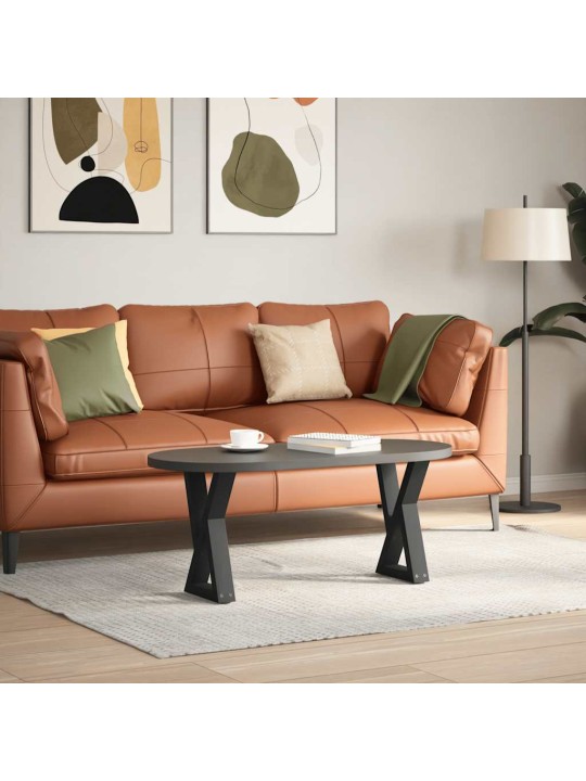 Sohvapöydän jalat 2 kpl musta 38x(42-43,3) cm teräs