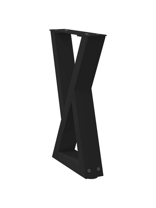 Sohvapöydän jalat 2 kpl musta 38x(42-43,3) cm teräs