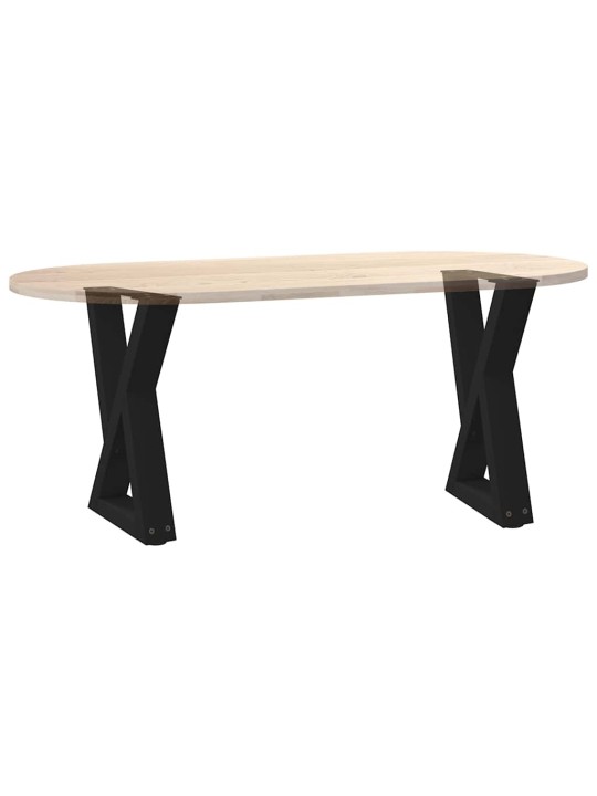 Sohvapöydän jalat 2 kpl musta 38x(42-43,3) cm teräs