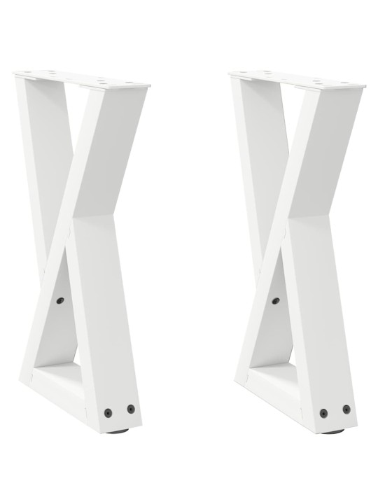 Sohvapöydän jalat 2 kpl valkoinen 38x(42-43,3) cm teräs