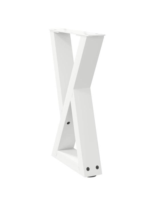 Sohvapöydän jalat 2 kpl valkoinen 38x(42-43,3) cm teräs