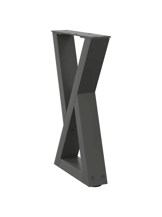 Sohvapöydän jalat 2 kpl antrasiitti 38x(42-43,3) cm teräs