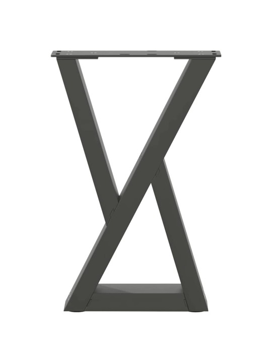 Sohvapöydän jalat 2 kpl antrasiitti 38x(42-43,3) cm teräs