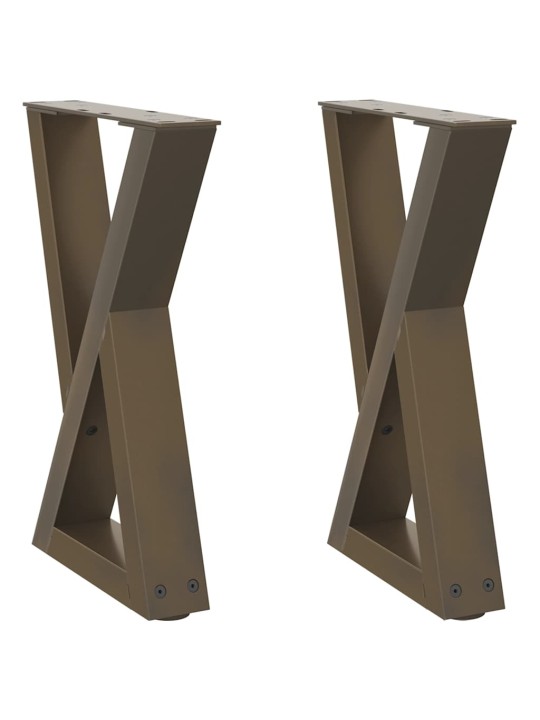 Sohvapöydän jalat 2 kpl luonnonvärinen teräs 38x(42-43,3) cm teräs