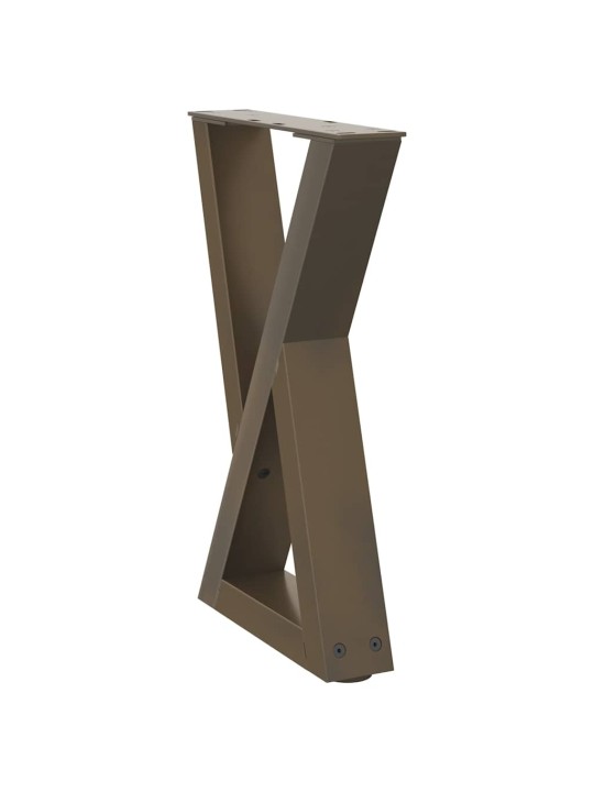 Sohvapöydän jalat 2 kpl luonnonvärinen teräs 38x(42-43,3) cm teräs