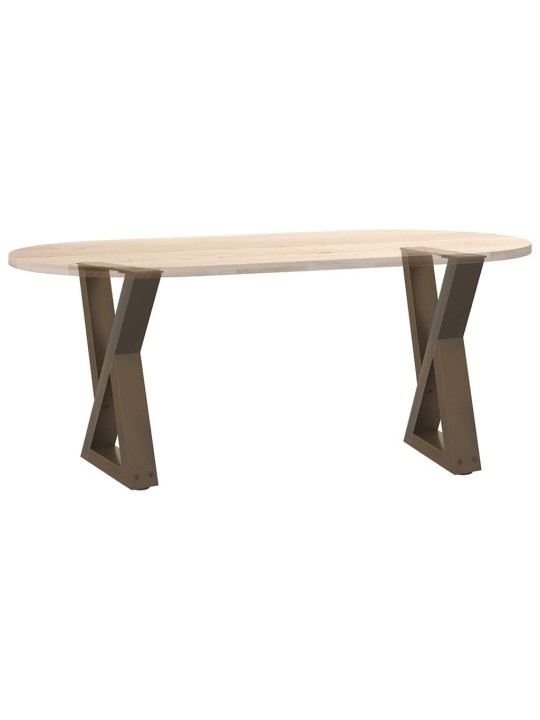 Sohvapöydän jalat 2 kpl luonnonvärinen teräs 38x(42-43,3) cm teräs