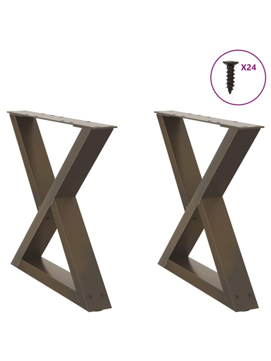 Sohvapöydän jalat 2 kpl luonnonvärinen teräs 50x(42-43,3) cm teräs