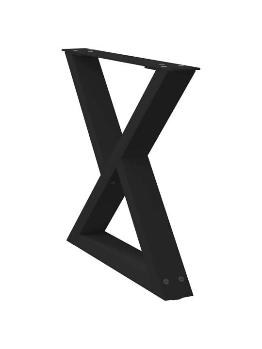 Sohvapöydän jalat 2 kpl musta 60x(42-43,3) cm teräs