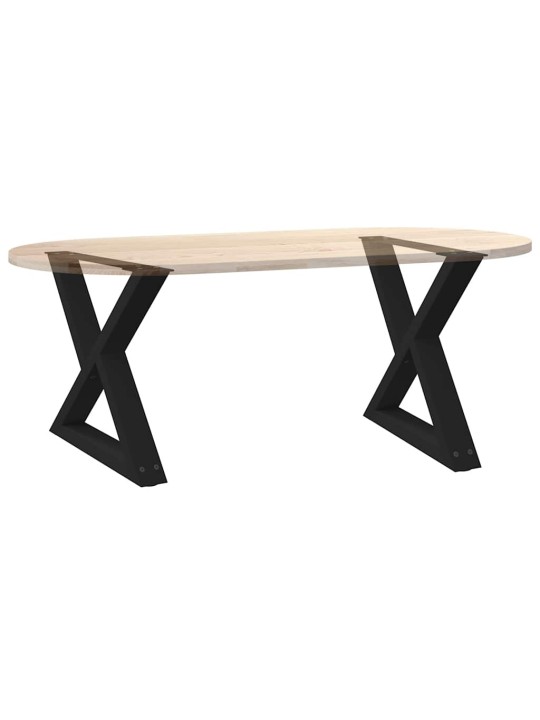 Sohvapöydän jalat 2 kpl musta 60x(42-43,3) cm teräs