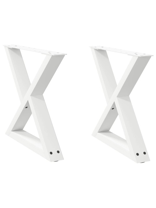 Sohvapöydän jalat 2 kpl valkoinen 60x(42-43,3) cm teräs