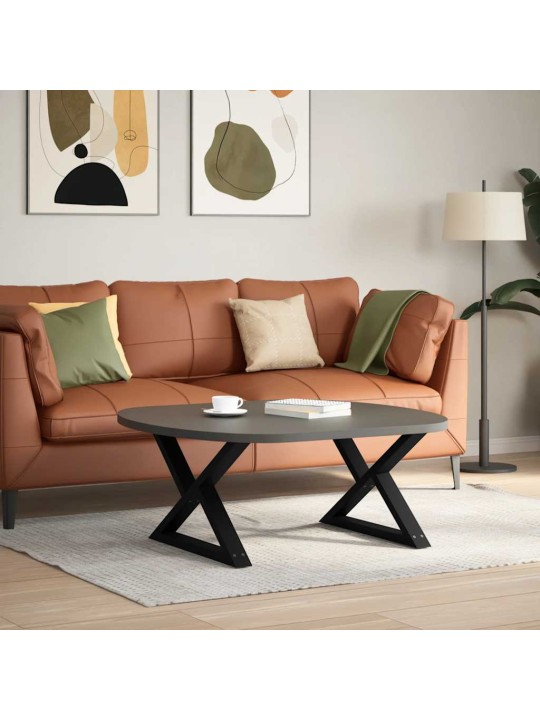 Sohvapöydän jalat 2 kpl musta 70x(42-43,3) cm teräs