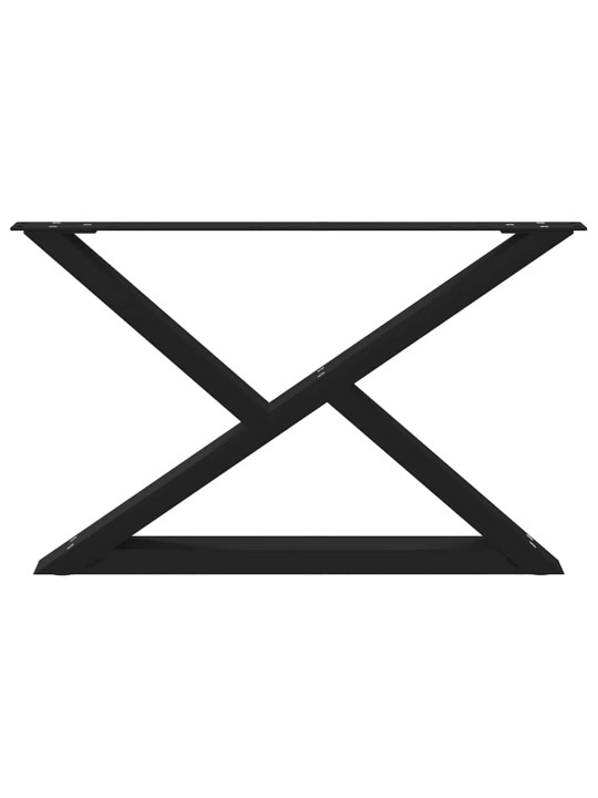 Sohvapöydän jalat 2 kpl musta 70x(42-43,3) cm teräs