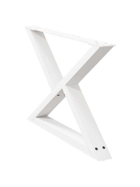 Sohvapöydän jalat 2 kpl valkoinen 70x(42-43,3) cm teräs