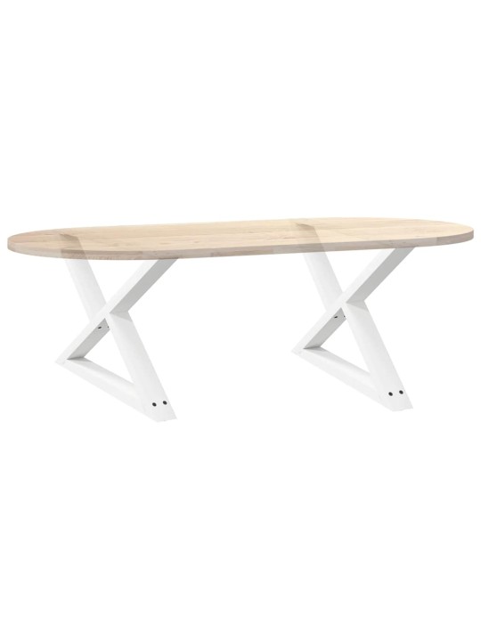 Sohvapöydän jalat 2 kpl valkoinen 70x(42-43,3) cm teräs
