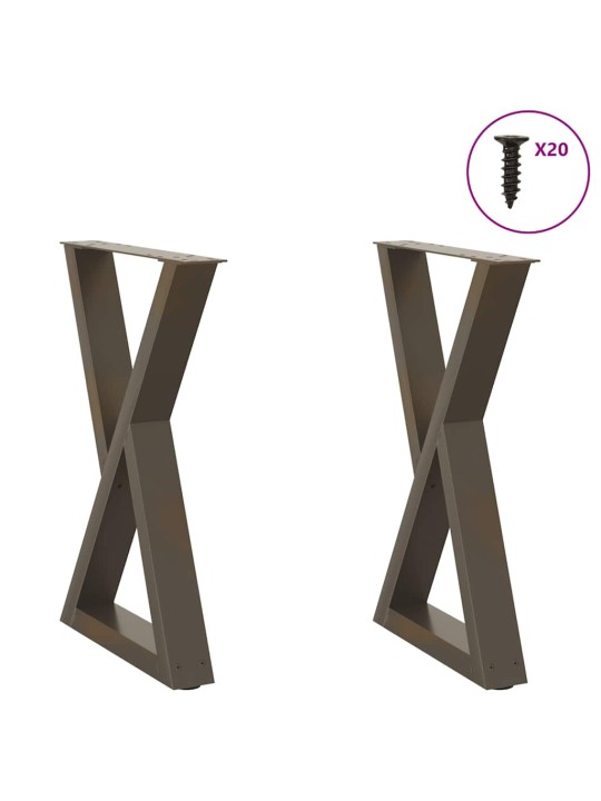 Ruokapöydän jalat 2 kpl luonnonvärinen teräs 50x(72-73,3) cm teräs