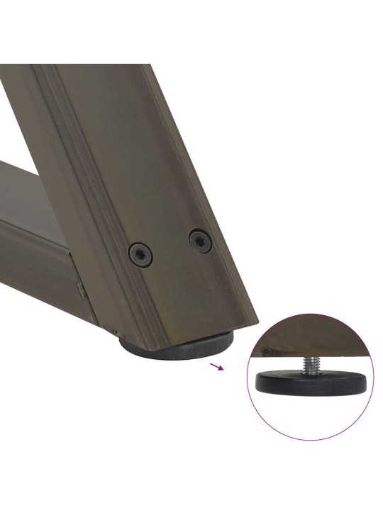 Ruokapöydän jalat 2 kpl luonnonvärinen teräs 50x(72-73,3) cm teräs