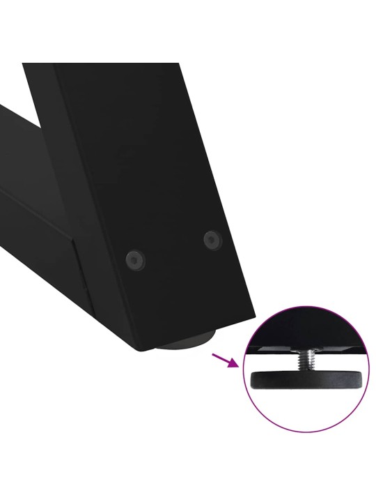 Ruokapöydän jalat 2 kpl musta 60x(72-73,3) cm teräs