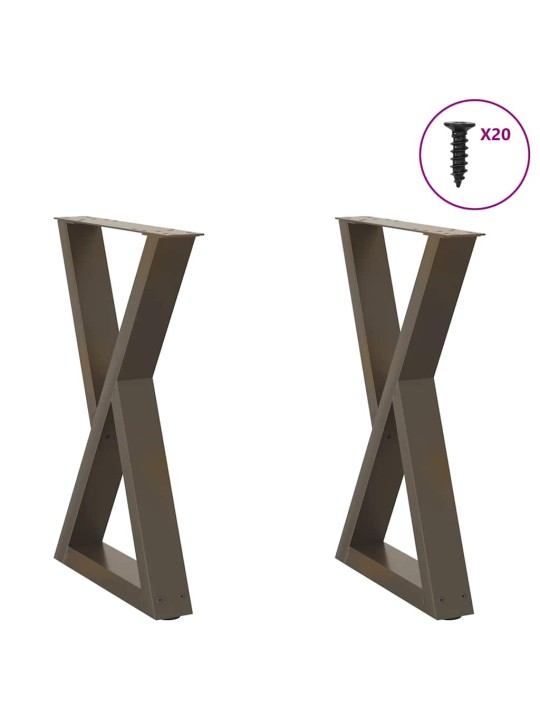 Ruokapöydän jalat 2 kpl luonnonvärinen teräs 60x(72-73,3) cm teräs