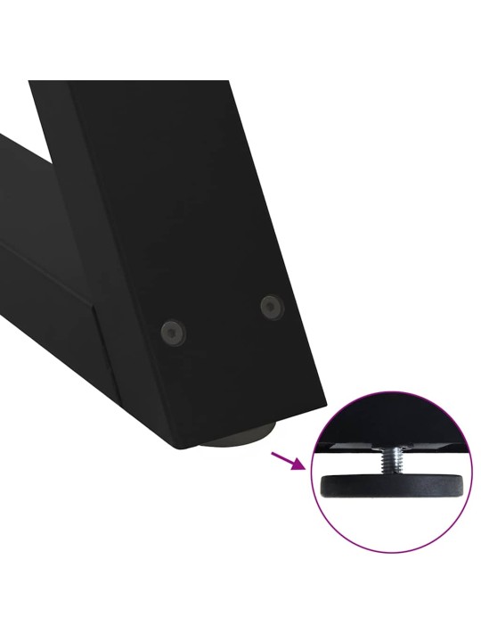 Ruokapöydän jalat 2 kpl musta 70x(72-73,3) cm teräs