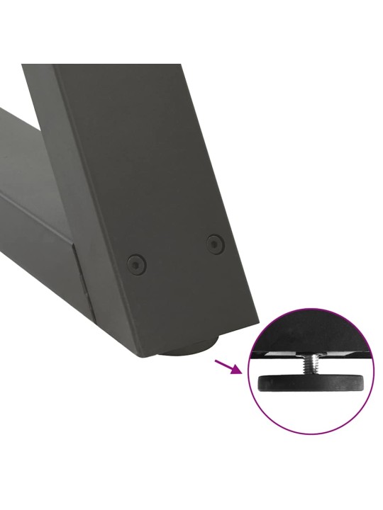 Ruokapöydän jalat 2 kpl antrasiitti 70x(72-73,3) cm teräs