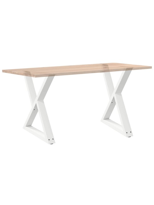 Ruokapöydän jalat 2 kpl valkoinen 80x(72-73,3) cm teräs