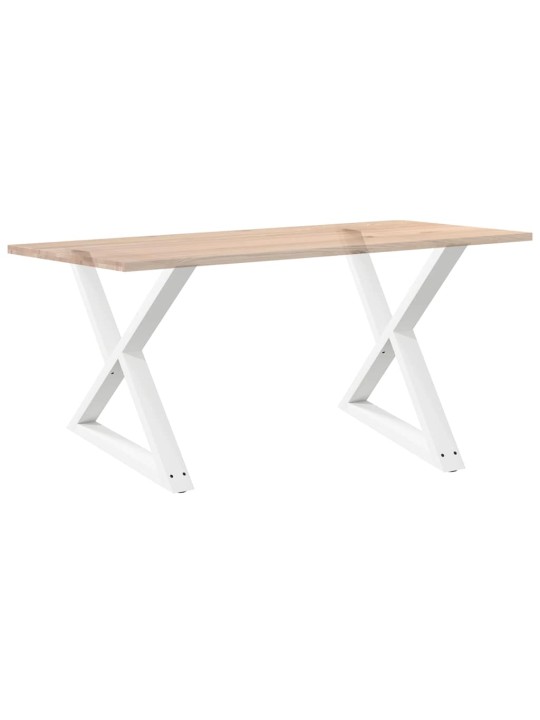 Ruokapöydän jalat 2 kpl valkoinen 90x(72-73,3) cm teräs