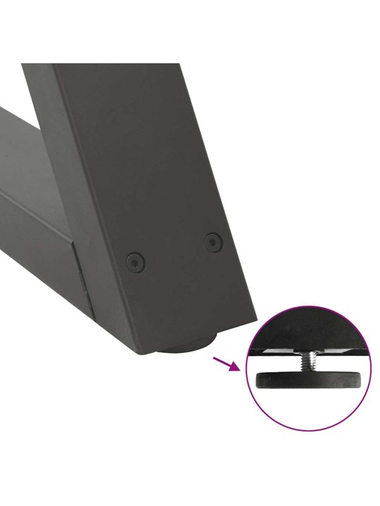 Ruokapöydän jalat 2 kpl antrasiitti 90x(72-73,3) cm teräs