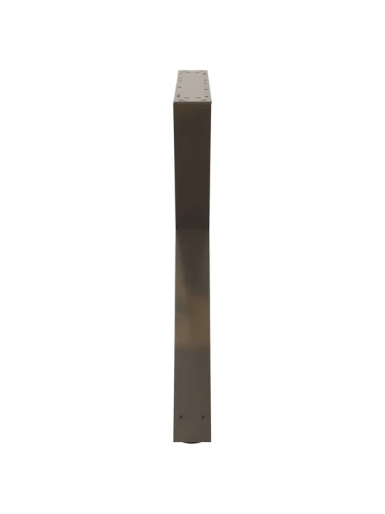 Ruokapöydän jalat 2 kpl luonnonvärinen teräs 90x(72-73,3) cm teräs