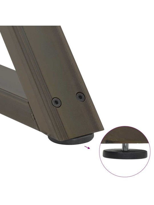Ruokapöydän jalat 2 kpl luonnonvärinen teräs 90x(72-73,3) cm teräs