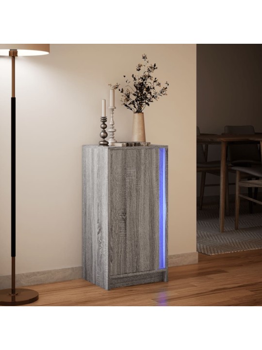 Senkki LED-valoilla harmaa Sonoma 42,5x34x85 cm tekninen puu