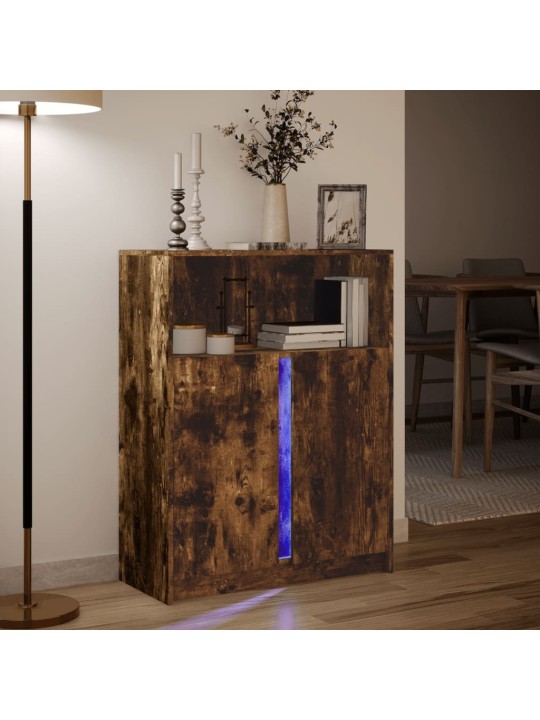 Senkki LED-valoilla savutammi 77x34x100 cm tekninen puu