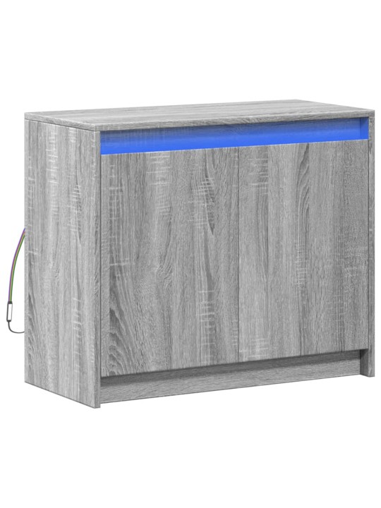 Senkki LED-valoilla harmaa Sonoma 72x34x61 cm tekninen puu