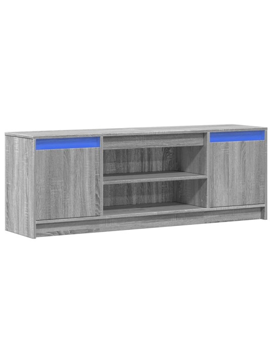 Tv-taso led-valoilla harmaa sonoma 139,5x34x50 cm tekninen puu