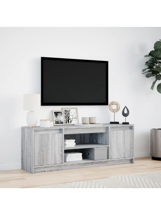 Tv-taso led-valoilla harmaa sonoma 139,5x34x50 cm tekninen puu