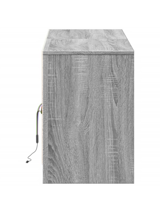 Tv-taso led-valoilla harmaa sonoma 139,5x34x50 cm tekninen puu