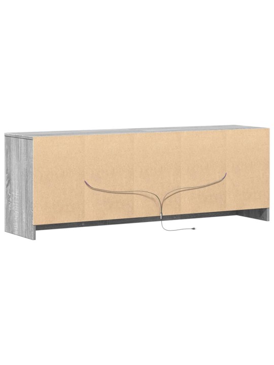 Tv-taso led-valoilla harmaa sonoma 139,5x34x50 cm tekninen puu