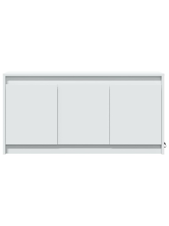 TV-taso LED-valoilla valkoinen 100x34x50 cm tekninen puu