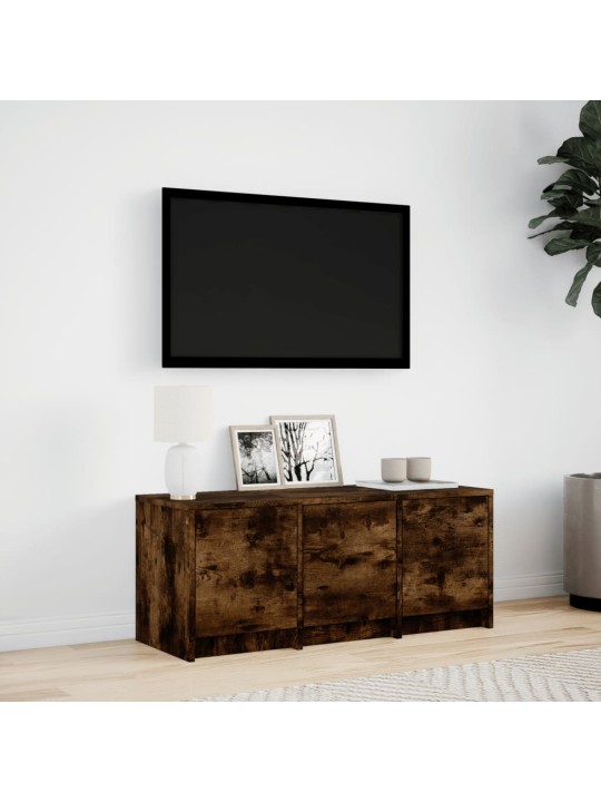 TV-taso LED-valoilla savutammi 97x34x40 cm tekninen puu