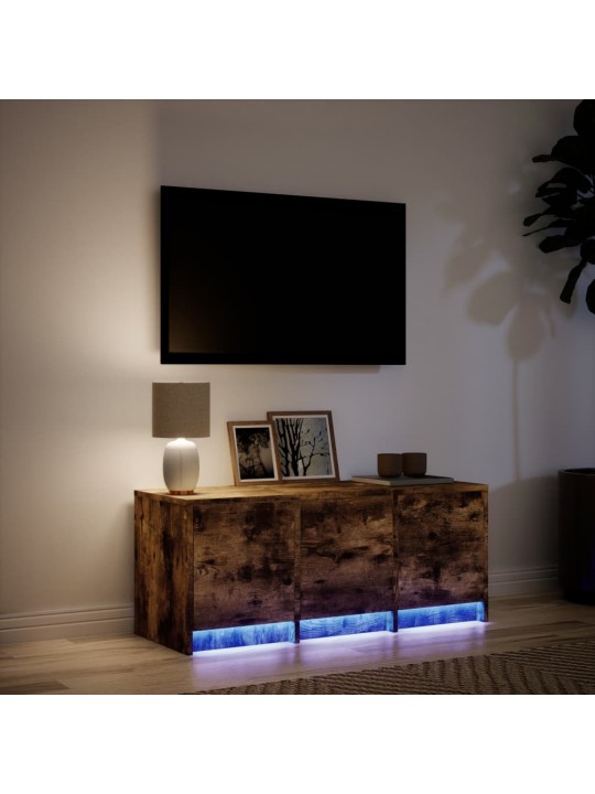 TV-taso LED-valoilla savutammi 97x34x40 cm tekninen puu