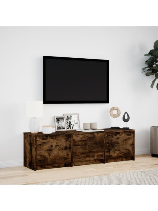 TV-taso LED-valoilla savutammi 140x34x40 cm tekninen puu