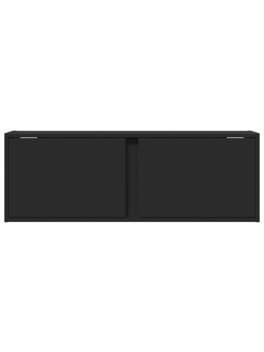 TV-seinäkaappi LED-valoilla musta 100x31x35 cm