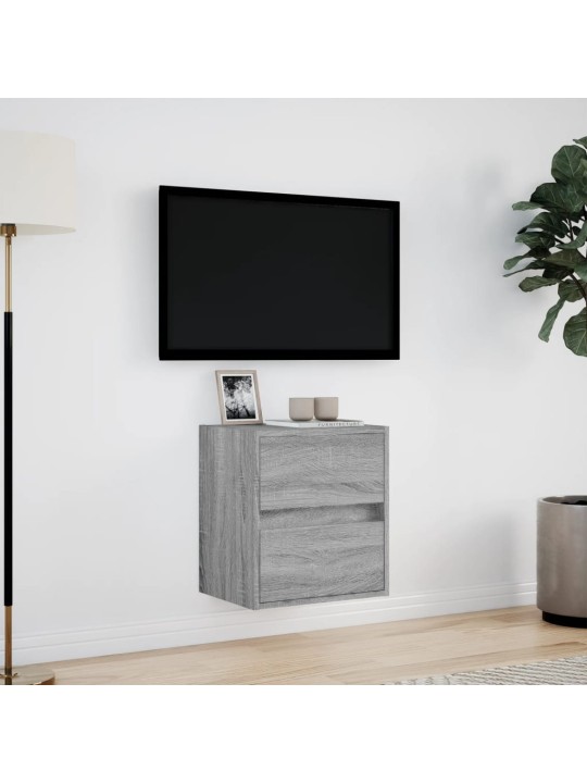 TV-seinäkaappi LED-valoilla harmaa Sonoma 41x31x45 cm