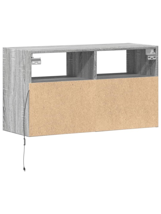 TV-seinäkaappi LED-valoilla harmaa Sonoma 80x31x45 cm