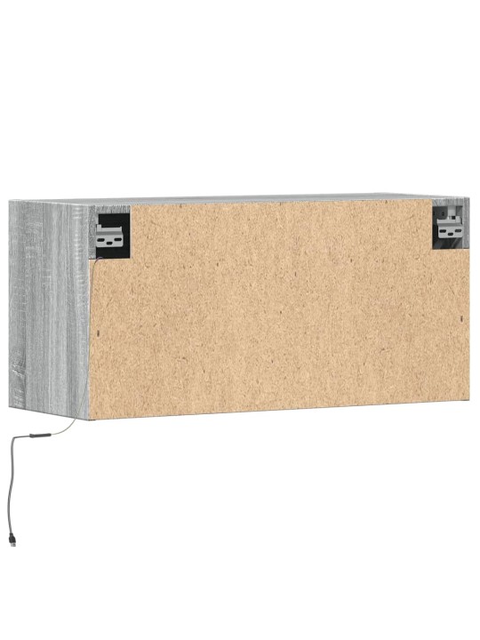 TV-seinäkaappi LED-valoilla harmaa Sonoma 80x31x35 cm