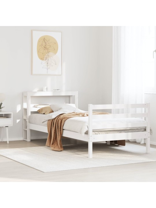 Sängynrunko ilman patjaa päädyllä 75x190 cm täysi mänty
