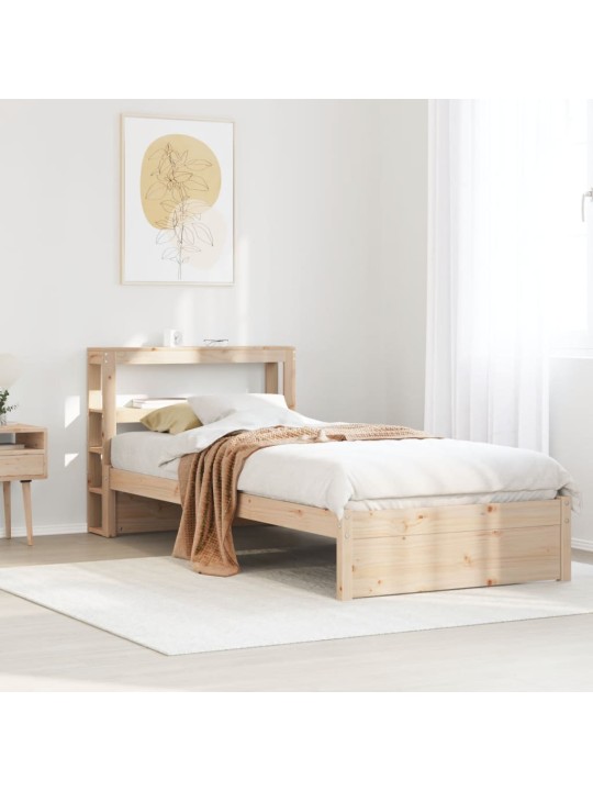 Sängynrunko sängynpäädyllä 90x200 cm täysi mänty